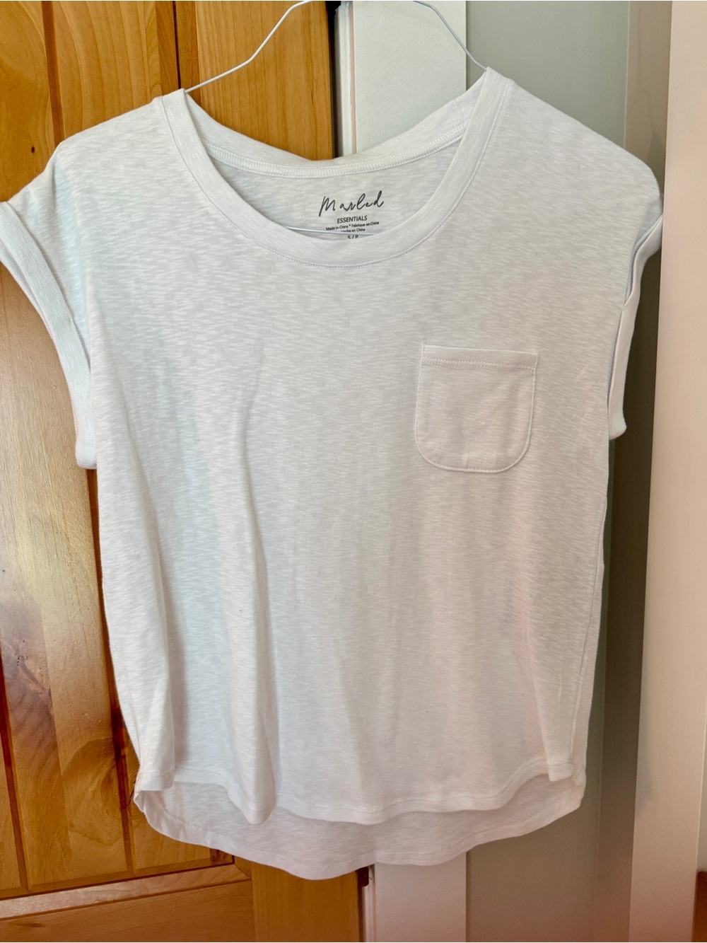 NWT Marled Brand Sleeveless Pocket Tee Modal White